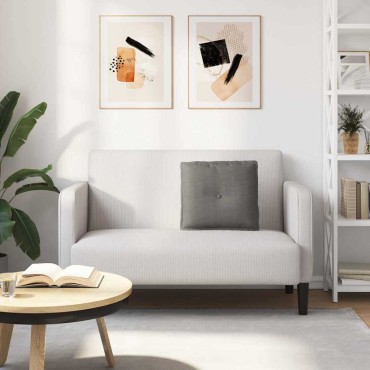 vidaXL Μαξιλάρι Πλάτης Ανοιχτό γκρι 50 x 45 εκ. Υφασμάτινο Κορντουρά