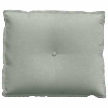vidaXL Μαξιλάρι Πλάτης Ανοιχτό γκρι 60 x 50 cm Υφασμάτινο Κορντουρά