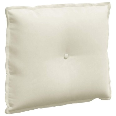 vidaXL Μαξιλάρι Πλάτης Κρεμ 60 x 50 cm Υφασμάτινο Κορντουρά