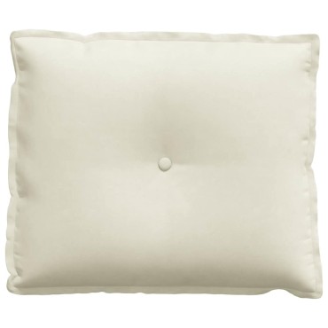 vidaXL Μαξιλάρι Πλάτης Κρεμ 60 x 50 cm Υφασμάτινο Κορντουρά