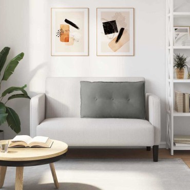 vidaXL Μαξιλάρι Πλάτης Σκούρο Γκρι 80 x 50 cm Ύφασμα Μικροΐνας