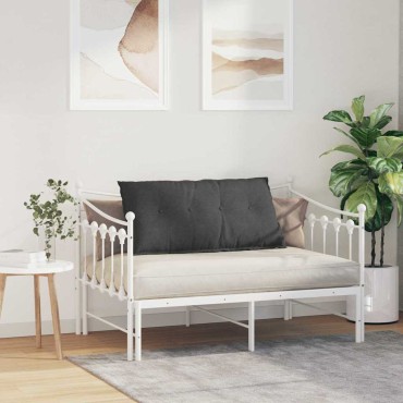 vidaXL Μαξιλάρι Πλάτης Σκούρο Γκρι 100 x 50 cm Υφασμάτινο Κορντουρά