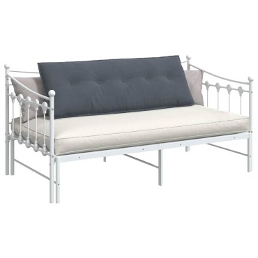 vidaXL Μαξιλάρι Πλάτης Σκούρο Γκρι 140 x 50 cm Υφασμάτινο Κορντουρά