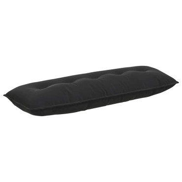 vidaXL Μαξιλάρι Πλάτης Μαύρο 140 x 50 cm Υφασμάτινο Κορντουρά