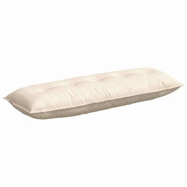 vidaXL Μαξιλάρι Πλάτης Κρεμ 140 x 50 cm Υφασμάτινο Κορντουρά