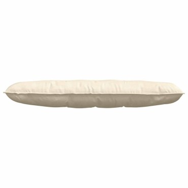 vidaXL Μαξιλάρι Πλάτης Κρεμ 140 x 50 cm Υφασμάτινο Κορντουρά