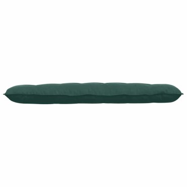 vidaXL Μαξιλάρι Πλάτης Σκούρο Πράσινο 160 x 50 cm Υφασμάτινο Κορντουρά