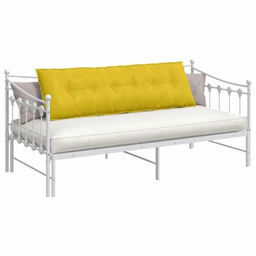 vidaXL Μαξιλάρι Πλάτης Κίτρινο 160 x 50 cm Υφασμάτινο Κορντουρά