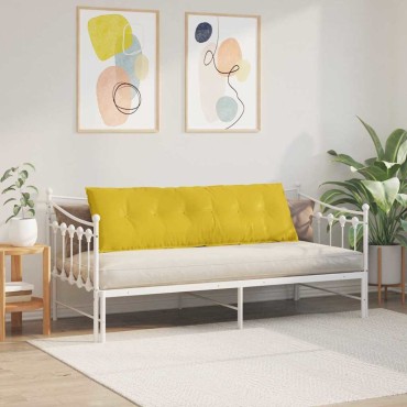 vidaXL Μαξιλάρι Πλάτης Κίτρινο 160 x 50 cm Υφασμάτινο Κορντουρά