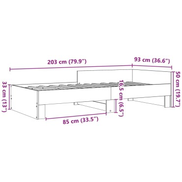 vidaXL Πλαίσιο Κρεβατιού Λευκό 90 x 200 εκ. Επεξεργασμένο Ξύλο
