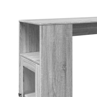 vidaXL Τραπέζι Μπαρ Γκρι Sonoma 101x40x103,5cm από Επεξεργ. Ξύλο 1 τεμ.