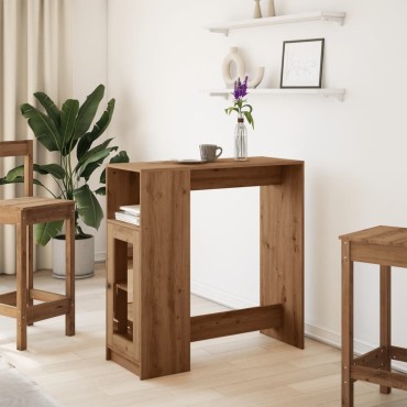 vidaXL Τραπέζι Μπαρ με Ράγες Δρυς 101x40x103,5cm Επεξεργ. Ξύλο 1 τεμ.