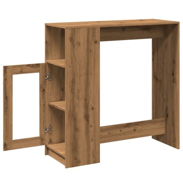 vidaXL Τραπέζι Μπαρ με Ράγες Δρυς 101x40x103,5cm Επεξεργ. Ξύλο 1 τεμ.