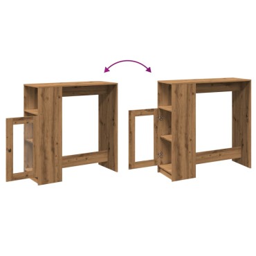 vidaXL Τραπέζι Μπαρ με Ράγες Δρυς 101x40x103,5cm Επεξεργ. Ξύλο 1 τεμ.
