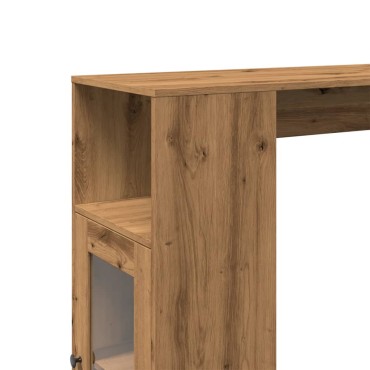 vidaXL Τραπέζι Μπαρ με Ράγες Δρυς 101x40x103,5cm Επεξεργ. Ξύλο 1 τεμ.