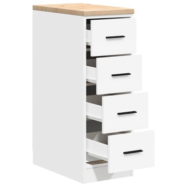 vidaXL ντουλάπι αποθήκευσης γκαράζ Λευκό 30x51x85 εκ μασίφ ξύλο πεύκο
