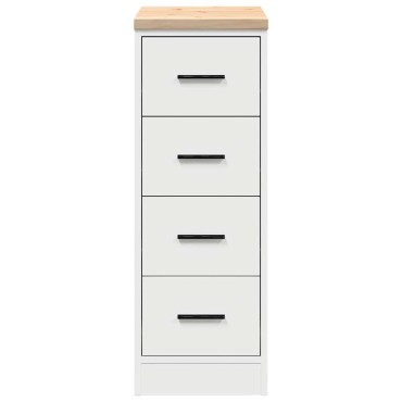 vidaXL ντουλάπι αποθήκευσης γκαράζ Λευκό 30x51x85 εκ μασίφ ξύλο πεύκο