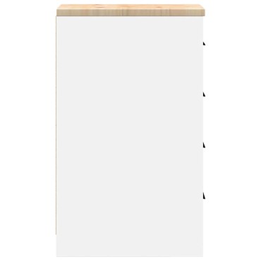 vidaXL ντουλάπι αποθήκευσης γκαράζ Λευκό 30x51x85 εκ μασίφ ξύλο πεύκο