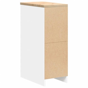 vidaXL ντουλάπι αποθήκευσης γκαράζ Λευκό 30x51x85 εκ μασίφ ξύλο πεύκο