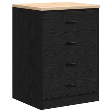 vidaXL ντουλάπι αποθήκευσης γκαράζ μαύρο 60x51x85 εκ μασίφ ξύλο πεύκο
