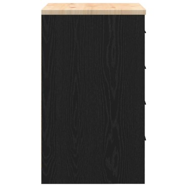 vidaXL ντουλάπι αποθήκευσης γκαράζ μαύρο 60x51x85 εκ μασίφ ξύλο πεύκο
