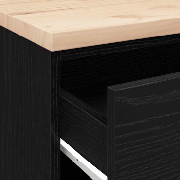 vidaXL ντουλάπι αποθήκευσης γκαράζ μαύρο 60x51x85 εκ μασίφ ξύλο πεύκο