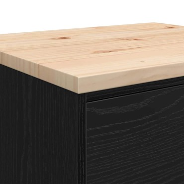 vidaXL ντουλάπι αποθήκευσης γκαράζ μαύρο 60x51x85 εκ μασίφ ξύλο πεύκο