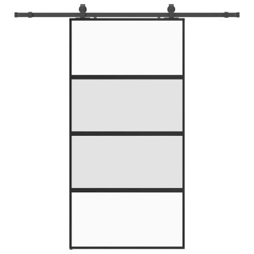 vidaXL Σετ συρόμενης πόρτας με υλικό μαύρο 102,5x205 cm