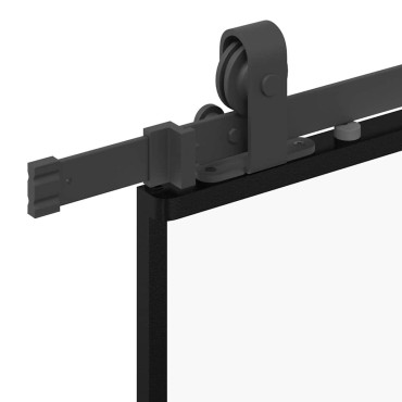 vidaXL Σετ συρόμενης πόρτας με υλικό μαύρο 102,5x205 cm