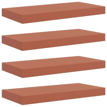 vidaXL Ράφι Τοίχου Επιτοίχιο 4 τεμ. Κόκκινο 50x23,5x3,8 εκ