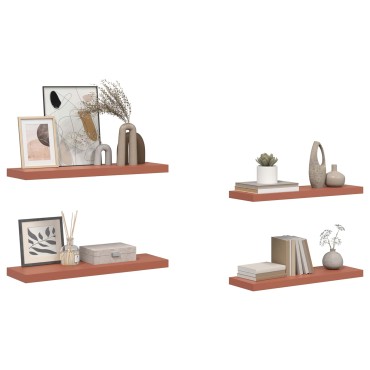 vidaXL Ράφι Τοίχου 4 τεμ. Κόκκινο 80x23,5x3,8cm