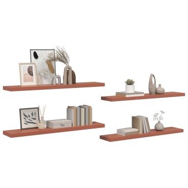 vidaXL Ράφι Τοίχου 4 τεμ. Κόκκινο 120x23,5x3,8cm