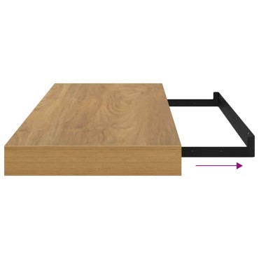 vidaXL Ράφι Τοίχου Επιτοίχιο Καφέ 60x23,5x3,8cm 1 τεμ.