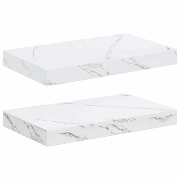 vidaXL Ράφι Τοίχου 2 τεμ. Λευκό Μάρμαρο 40x23,5x3,8cm