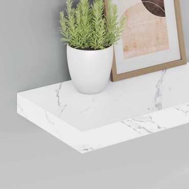 vidaXL Ράφι Τοίχου 2 τεμ. Λευκό Μάρμαρο 40x23,5x3,8cm