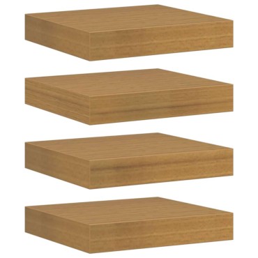 vidaXL Ράφι Τοίχου 4 τεμ. Μπεζ 23x23,5x3,8cm Επεξεργασμένο Ξύλο