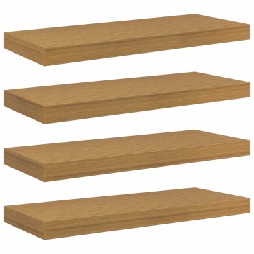 vidaXL Ράφι Τοίχου 4 τεμ. Μπεζ 60x23,5x3,8cm Επεξεργασμένο Ξύλο