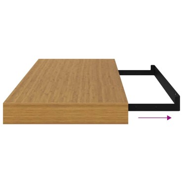 vidaXL Ράφι Τοίχου 4 τεμ. Μπεζ 60x23,5x3,8cm Επεξεργασμένο Ξύλο