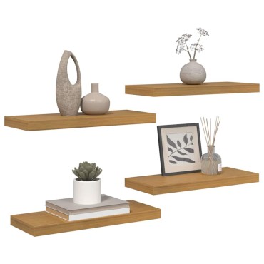 vidaXL Ράφι Τοίχου 4 τεμ. Μπεζ 60x23,5x3,8cm Επεξεργασμένο Ξύλο