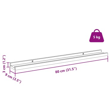 vidaXL Ράφι Τοίχου Επιτοίχιο 4 τεμ. Κόκκινο 80x9x3cm