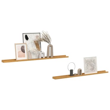 vidaXL Ράφι Τοίχου 2 τεμ. Μπεζ 115x9x3cm Επεξεργασμένο Ξύλο