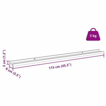 vidaXL Ράφι Τοίχου 4 τεμ. Μπεζ 115x9x3cm Επεξεργασμένο Ξύλο