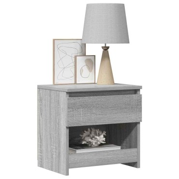 vidaXL Κομοδίνο Γκρι Sonoma 40x30x39cm από Επεξεργασμένο Ξύλο 1 τεμ.