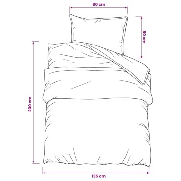 Σετ Παπλωματοθήκη vidaXL Μαύρο 135x200 cm Βαμβακερό