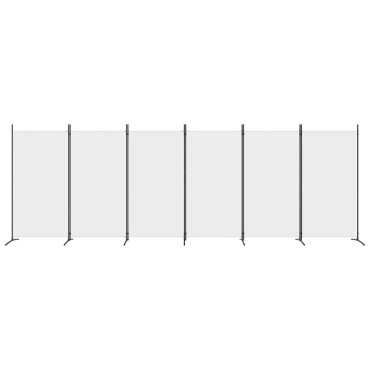 vidaXL Διαχωριστικό Δωματίου με 6 Πάνελ Λευκό 520x180cm από Ύφασμα 1 τεμ.
