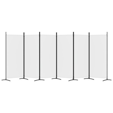 vidaXL Διαχωριστικό Δωματίου με 6 Πάνελ Λευκό 520x180cm από Ύφασμα 1 τεμ.
