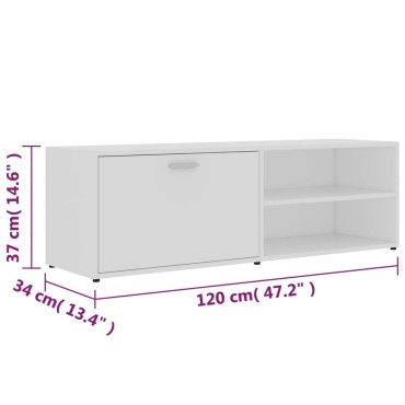 vidaXL Έπιπλο Τηλεόρασης Λευκό 120x34x37cm από Επεξ. Ξύλο