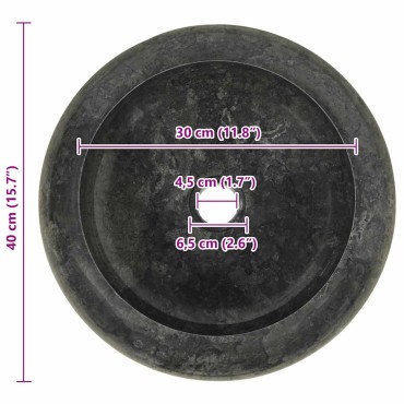 vidaXL Νιπτήρας Μαύρος 45 x 12 εκ. Μαρμάρινος