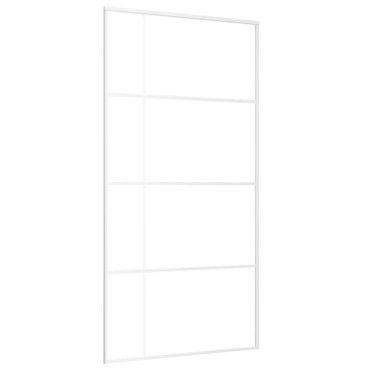 vidaXL Συρόμενη Πόρτα Λευκή Αμμοβολή 102,5x205 εκ. Γυαλί ESG/Αλουμίνιο