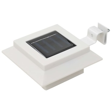 vidaXL Φωτιστικά Εξωτ. Χώρου Ηλιακά 12 τεμ. LED Τετράγωνα Λευκά 12 εκ.